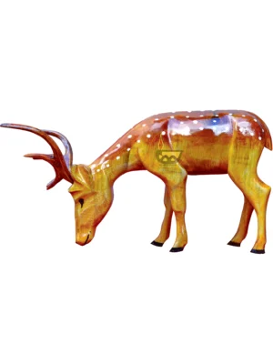 Wooden, Hand-made Deer, Down Head