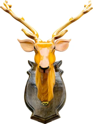 Wooden, Hand-made Deer Head, 60cm