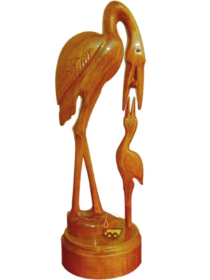 Wooden, Hand-made Heron or Crane