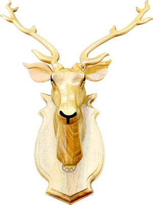 Wooden, Hand-made Deer Head, 60cm