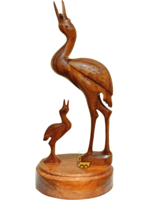 Wooden, Hand-made Heron or Crane, Up Head