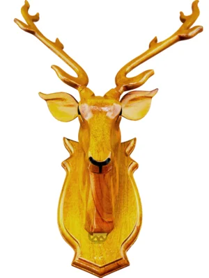 Wooden, Hand-made Deer Head, 46cm